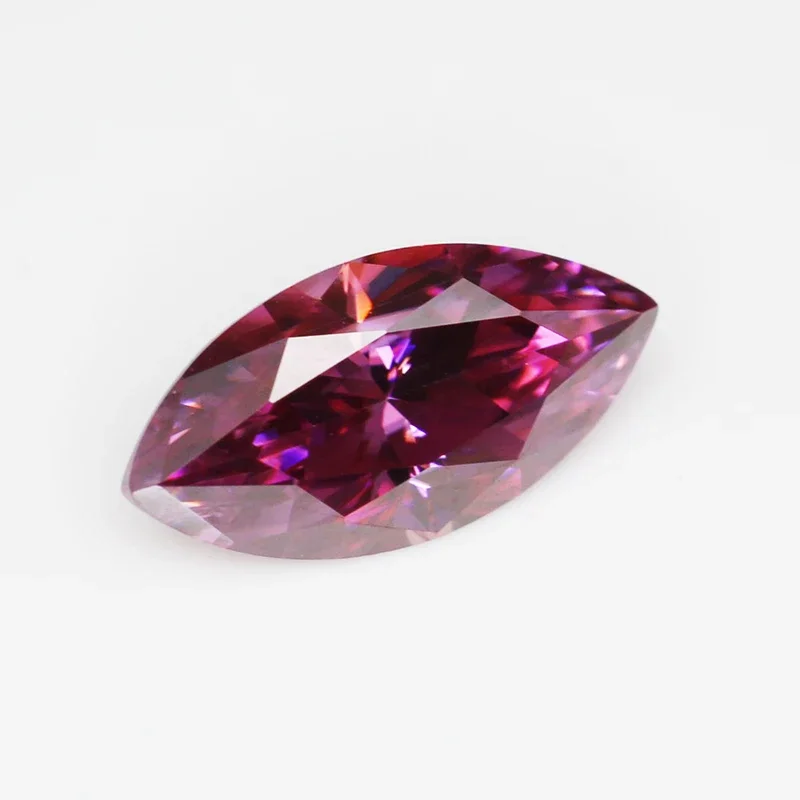 Purple Red Color Moissanite Stones with GRA Certificate Marquise Cut 1.0ct Lab Grown Diamond Positive Pass Tester