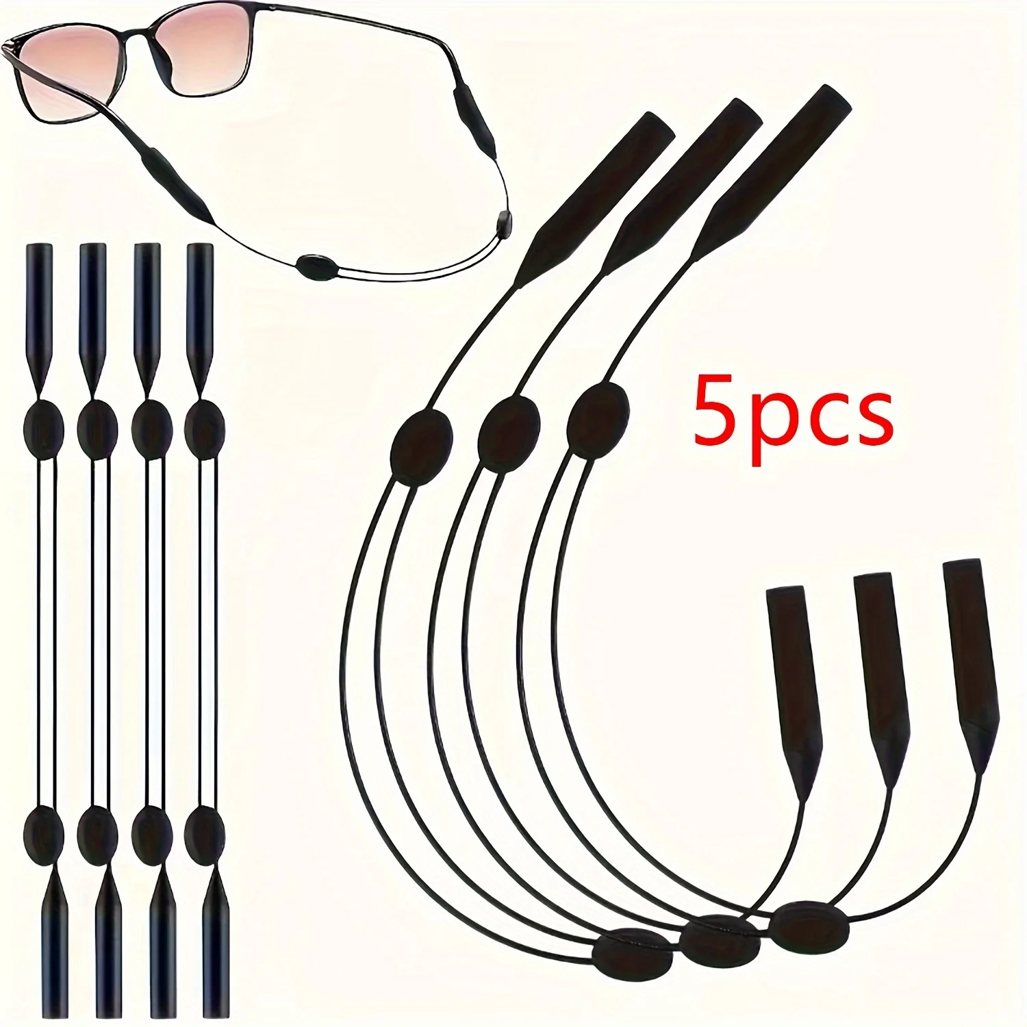 

5 шт. регулируемый ремешок для спортивных очков - противоскользящая подвесная веревка для надежной посадки 2030