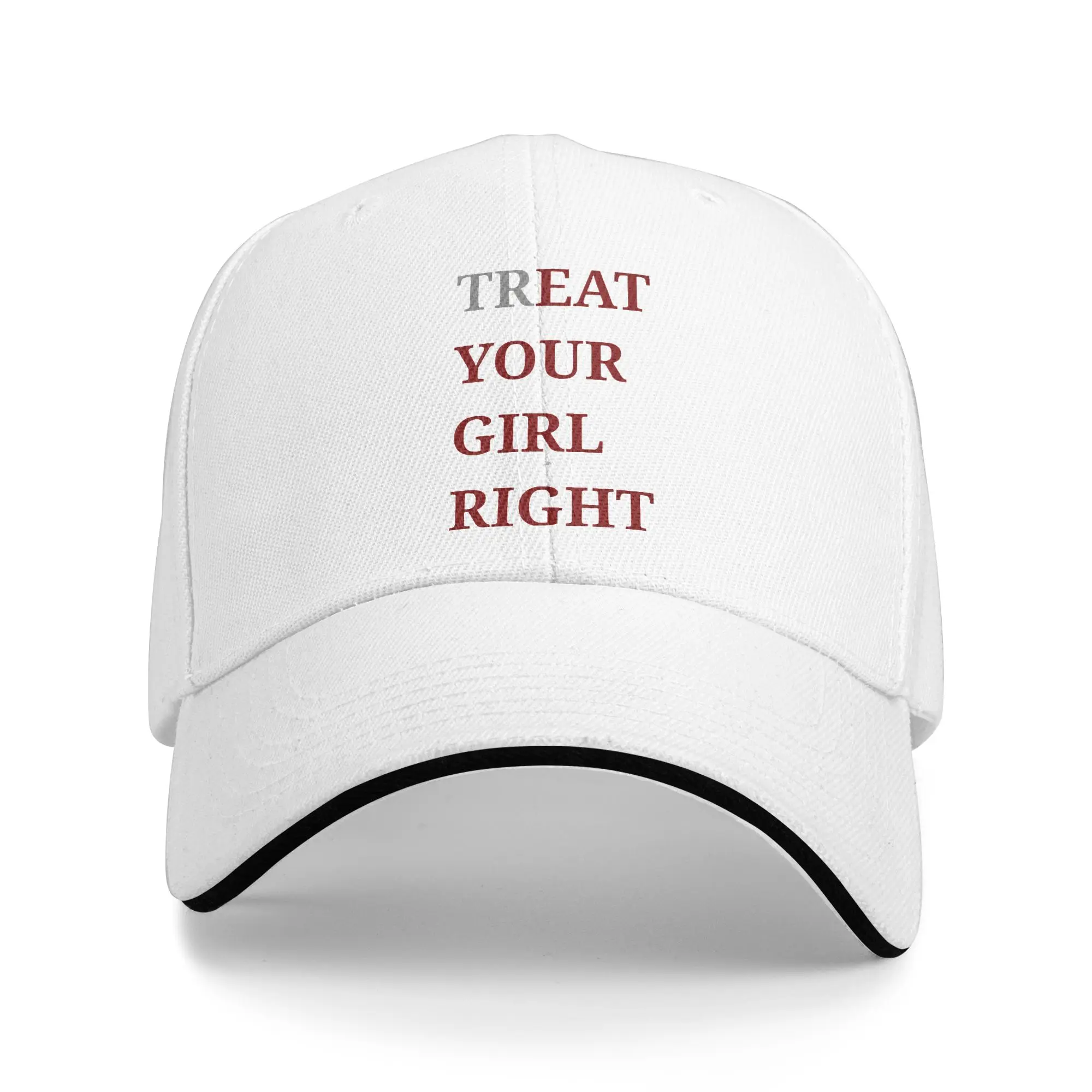 Men Women Treat Eat Your Girl Right  Y2K  Sandwich Cap  Baseball Caps Sun Hats Adjustable Dad Hat High Quality