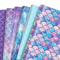 12pcs Colorful Mermaid Squama Pattern Wrapping Material Paper Birthday Party Gifts Decorative Packing Craft Papers