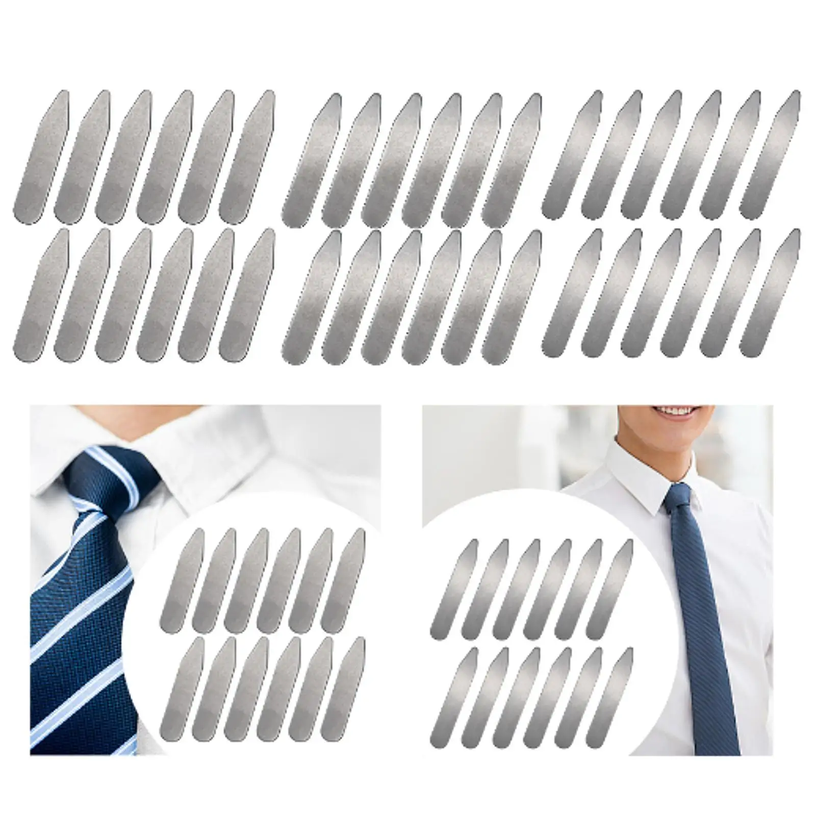 12Pcs Collar Stays Collar Holder Inserts Smooth Edges Collar Supports for Women Uniform Business Men's Dress Shirts Wedding