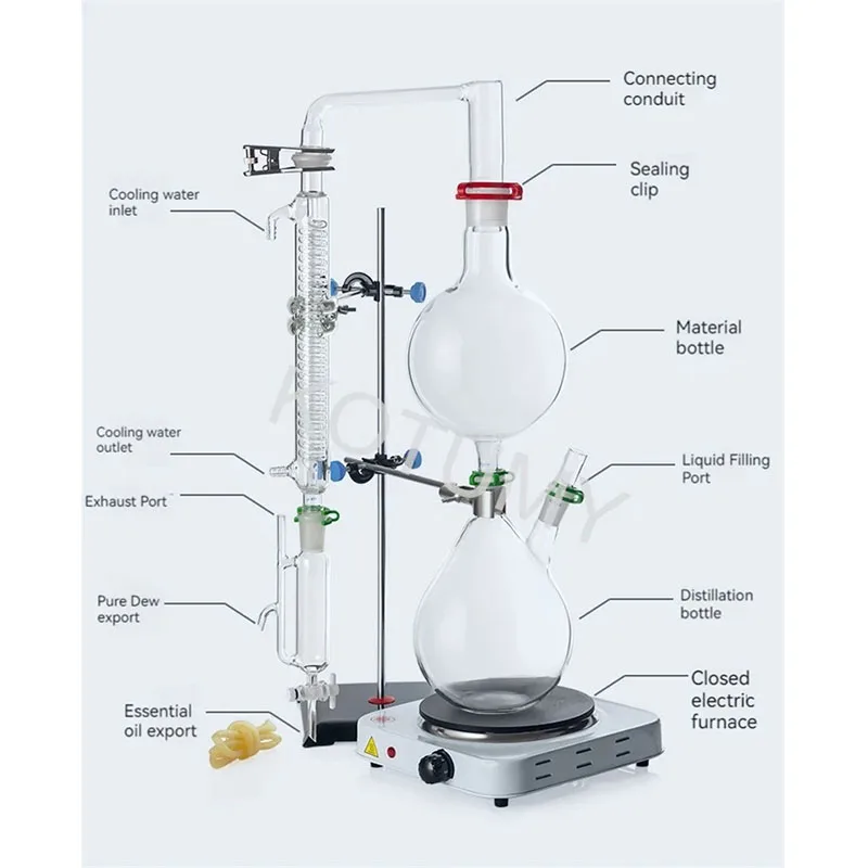 500/1000/2000ml Essential Oil Extraction And Separation Device, Distillation Equipment, Water Distillation Machine