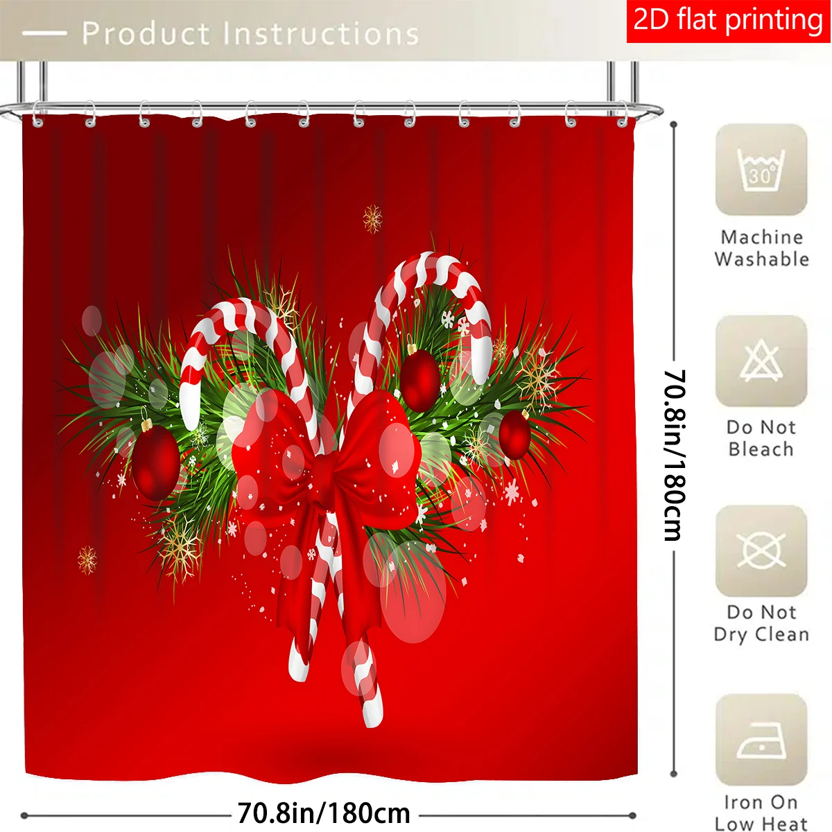 

4 шт., рождественская занавеска из конфет, украшение для занавески для душа, красивый подарок на новоселье, современное украшение для дома, водонепроницаемая занавеска для душа