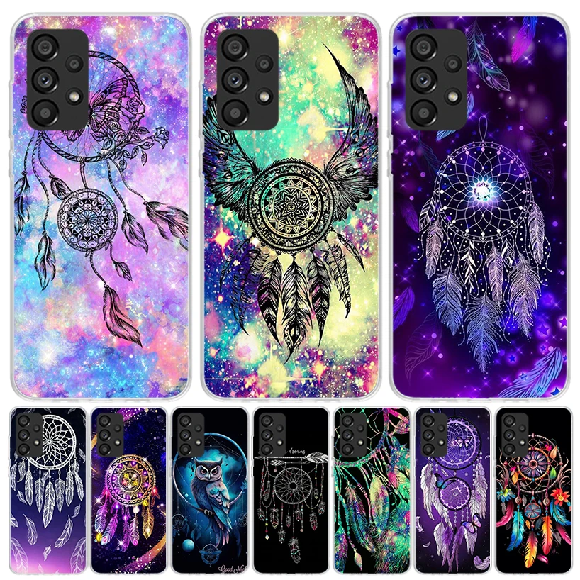 Retro Feather Dreamcatcher Phone Case For Samsung Galaxy A15 A55 A25 A35 A14 A54 A24 A34 A13 A53 A23 A33 A12 A52 A22 A32 A05S A0