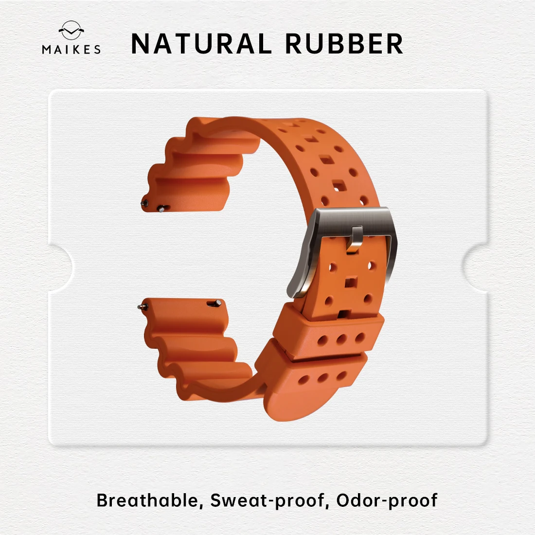 Maikes Orange Natural Rubber Watch Strap Quick Release 20mm 22mm 24mm Accessories Smart Watch Band Bracelet