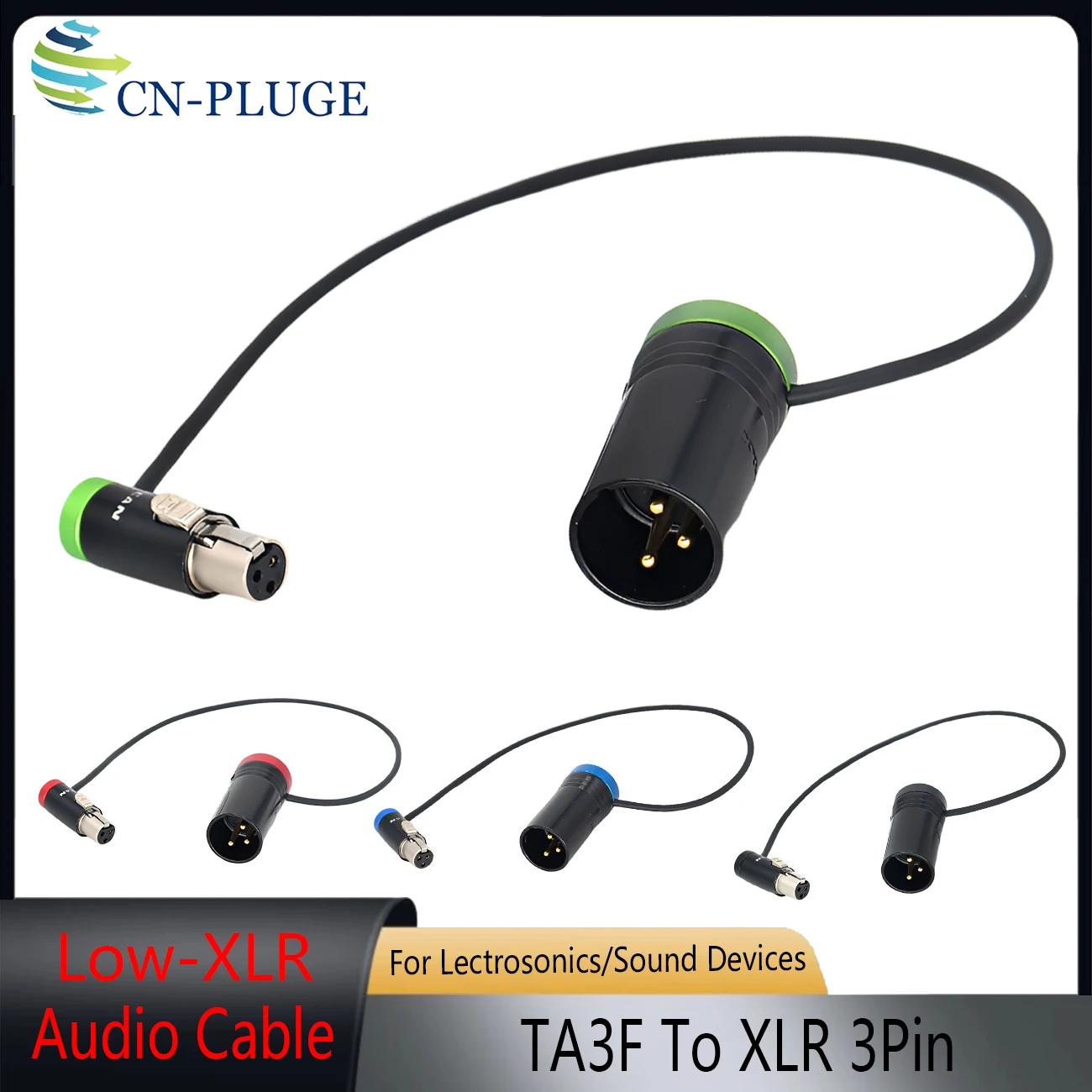 Low Profile-TA3F to XLR 3Pin Audio Cable Allows Wisycom and Lectrosonics' Dual Receivers to the XLR Input of Portable Mixers