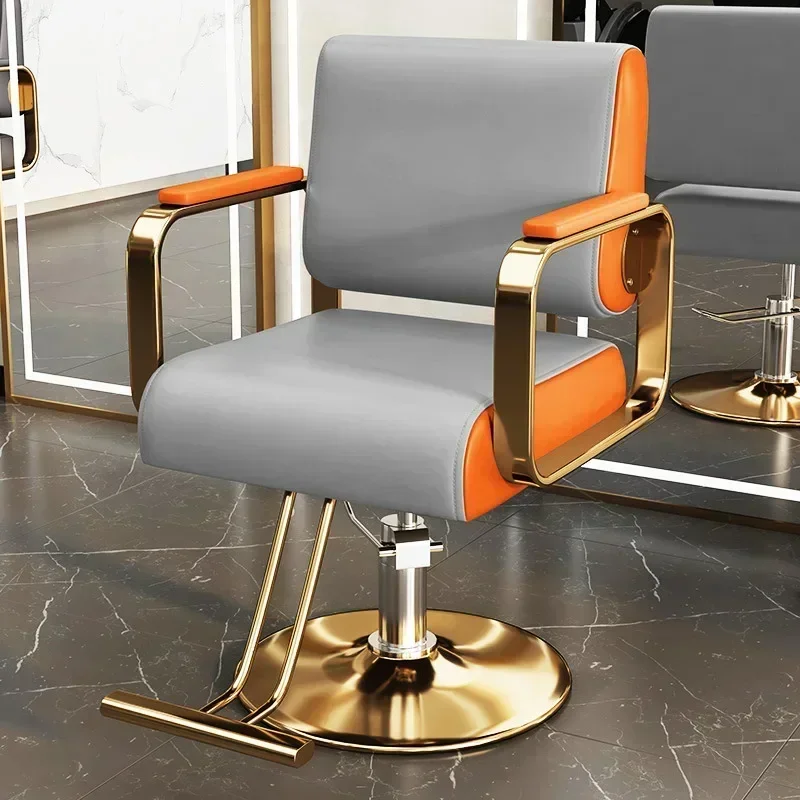 

Golden Swivel Aesthetic Barber Chair Luxury Rotating Pedicure Hairdressing Chairs Stylist Silla Estetica Equipment Furniture