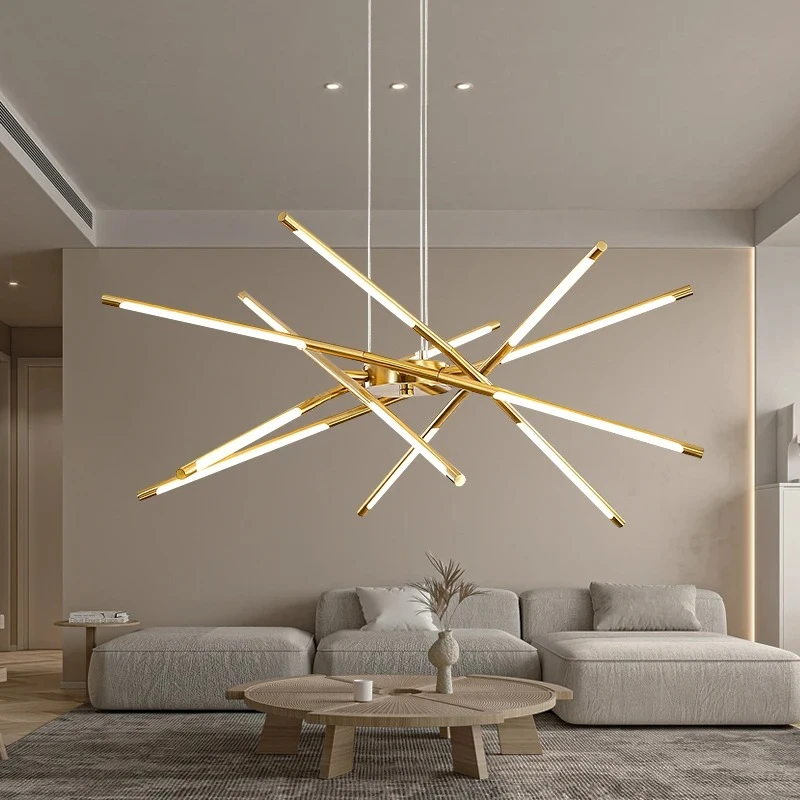 

MZISOSOD for Nordic Geometry Restaurant Pendant Light for Living Room Bedroom Dining Table LED Chandelier Indoor Remote