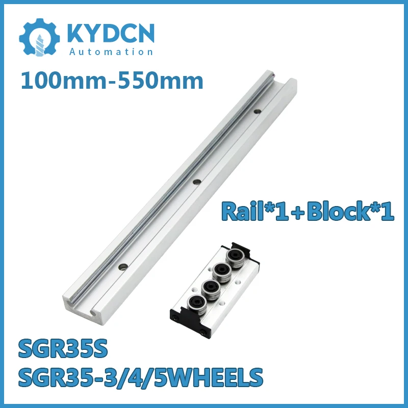 SGR35 SLIVERY Built-in Dual-axis Linear Guide Rail and Linear Guide Block 100-550mm Inner Roller Bearing Guide and Block Set