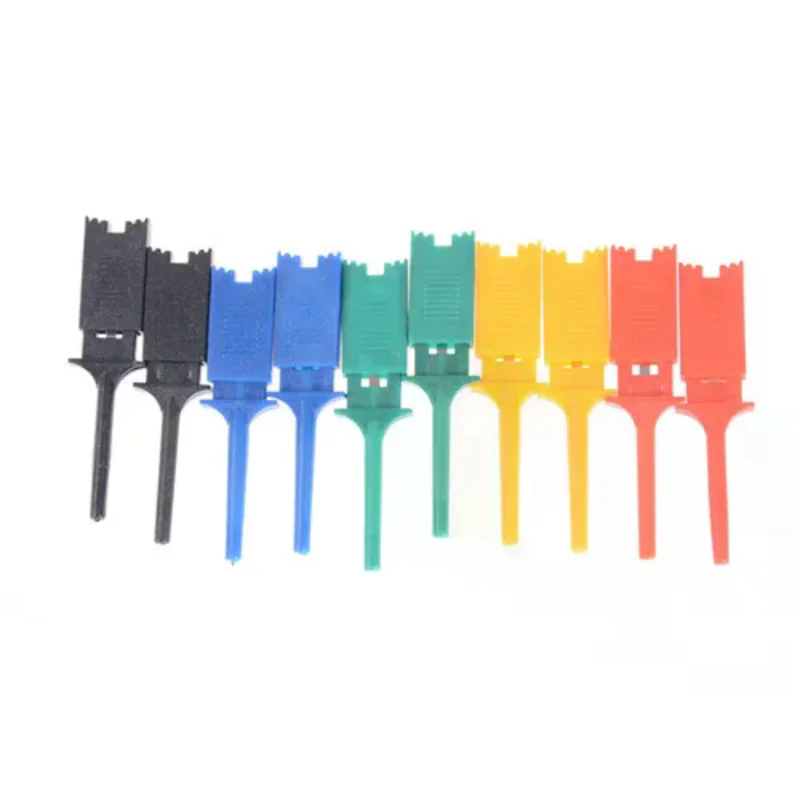 10Pcs Multimeter SMD IC SOIC Mini Test Clip Hook Grabbers Probe Jumper 5 color