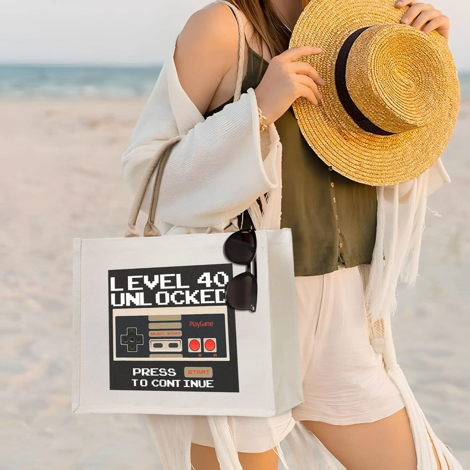 

Сумки-шопперы из холщовой ткани с 3D-изображением музыкальной кассеты, многоразовые, для женщин, на плечо, дорожные сумки-тоут