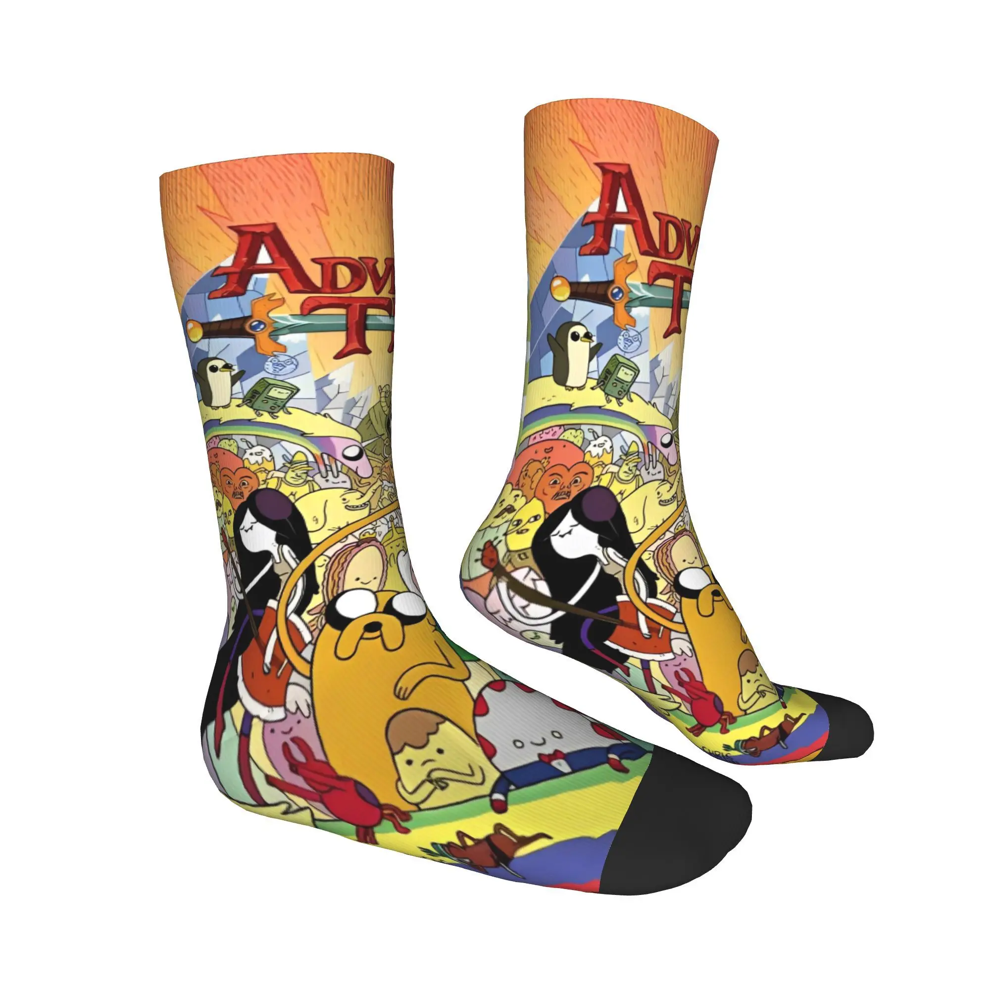 Adventures Times Calcetines de TV de dibujos animados para mujeres y hombres Merch All Seasons Calcetines largos súper suaves que absorben el sudor