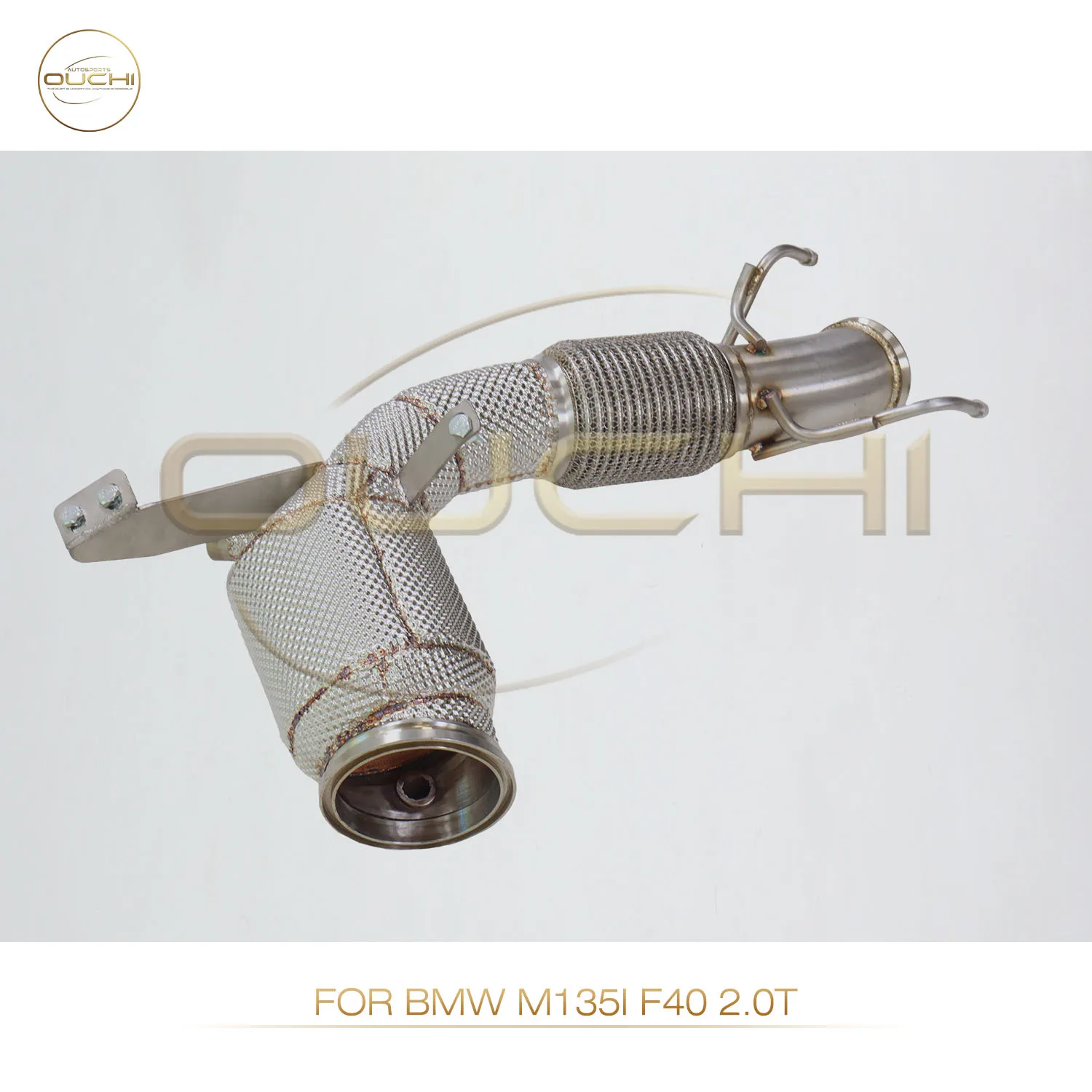 OUCHI Stainless Steel Exhaust Downpipe for BMW M135I F40 2.0T Exhaust Pipe With Heat Shield High Quality Auto Performance Parts