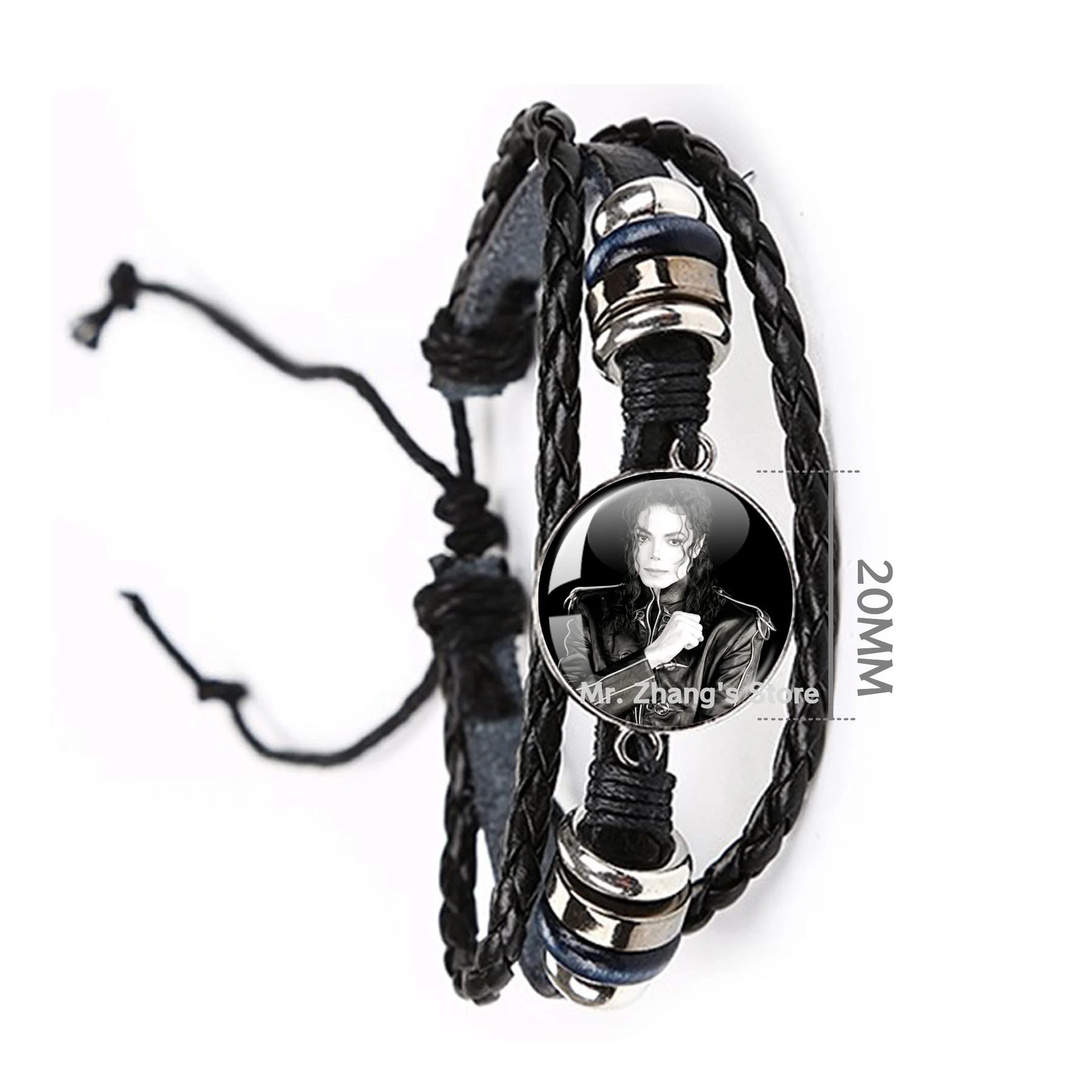 Michael Jackson 20MM Rotundity  Glass Cabochon Bracelet  Cover Pendant Versatile Retro Personalized Accessory