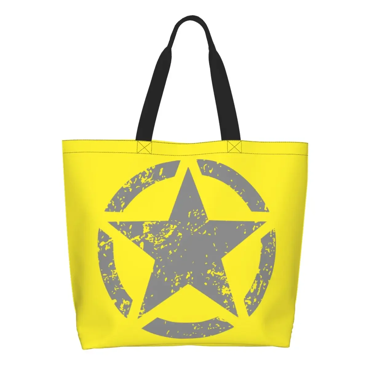 Fashion Printing America Tactical Army Military Star Shopping Tote Bag Washable Canvas Shoulder Shopper Handbag