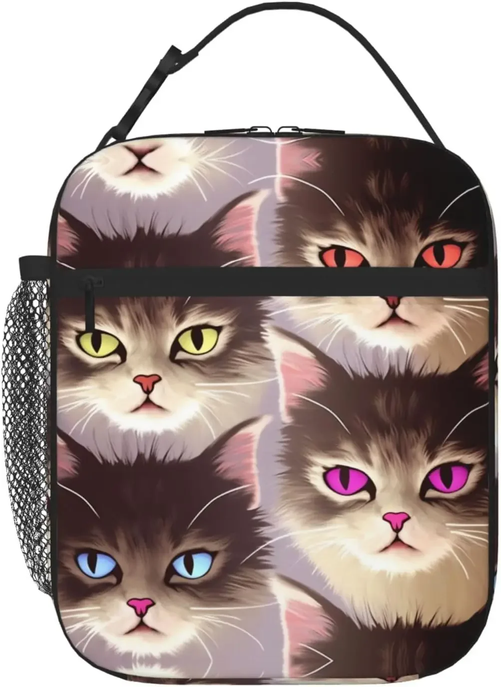 

Carttoon Cat Pattern Insulated Lunch Bag Waterproof Lunch Tote Reusable Lunch Cooler Bag For Office Work Picnic Travel