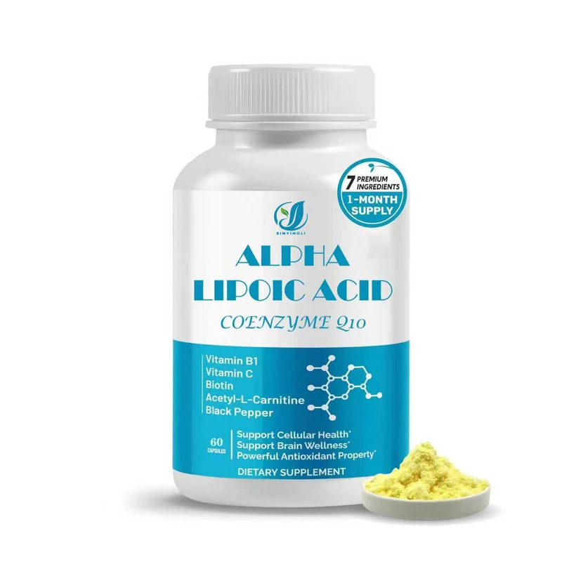 El ácido alfa lipoico contiene coenzima Q10, vitamina B, vitamina C y acetil-L-carnitina, que favorecen la salud celular.
