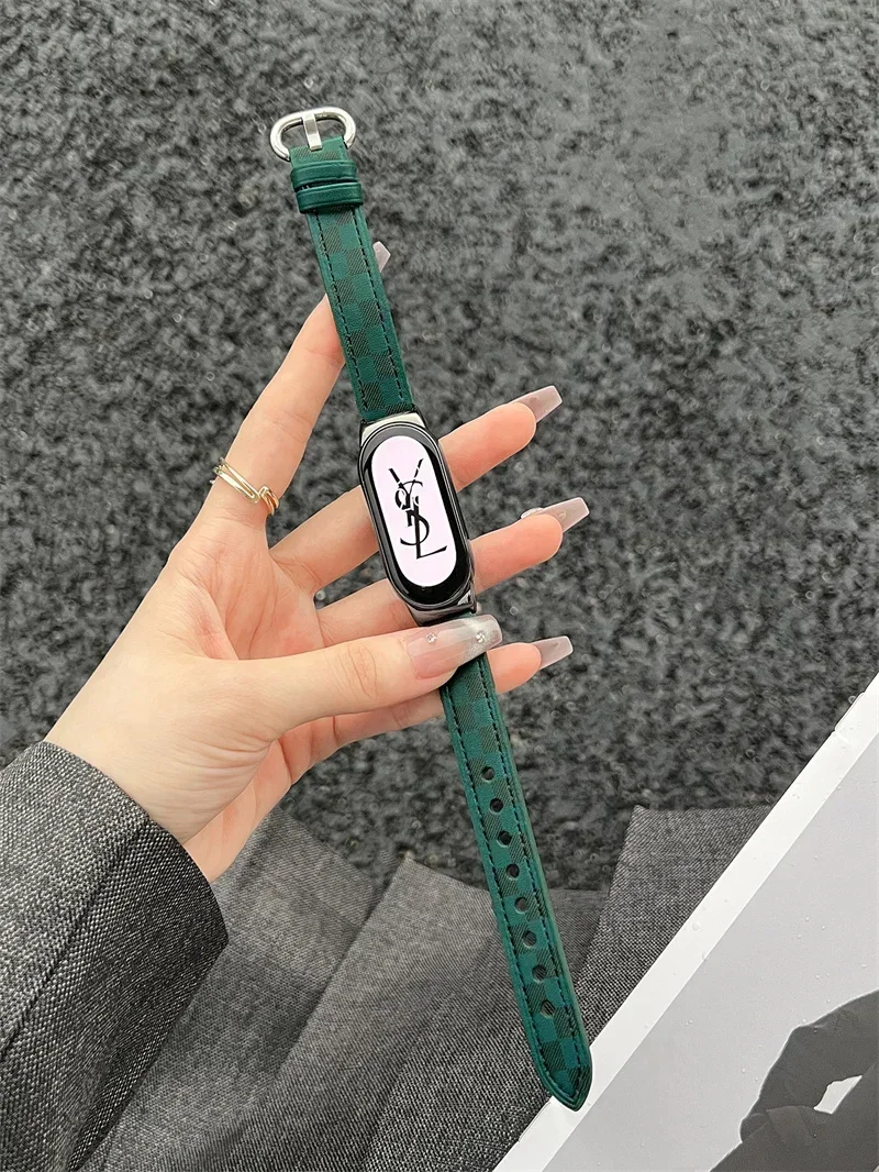 Leather Strap for Xiaomi Mi Band 8 Nylon Canvas Original Replacement Bracelet Smartwatch miband 8 NFC Correa Mi Band 8 Wristband image 2