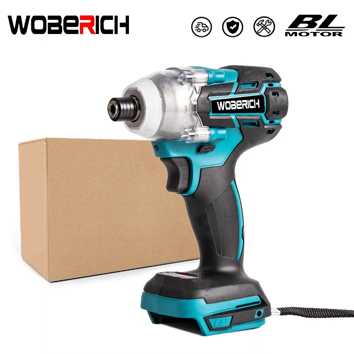 Chave de fenda elétrica sem fio com luz LED, velocidade variável, Brushless Impact Wrench, Drill Driver recarregável, Makita Bateria, 18V