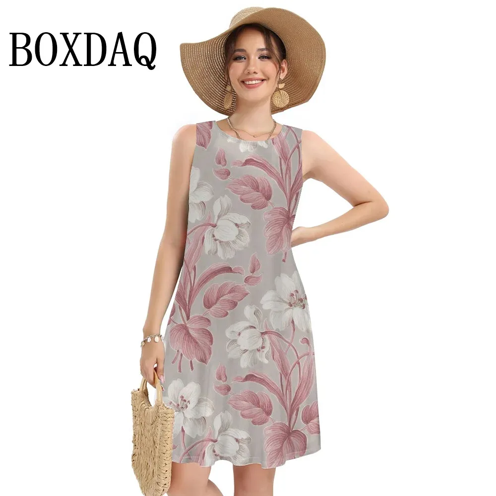

Summer Women Sleeveless Dress Casual Loose O-Neck Short Dresses 2024 New Chic Female Street Vacation Outfits 3XL Tank Dresses