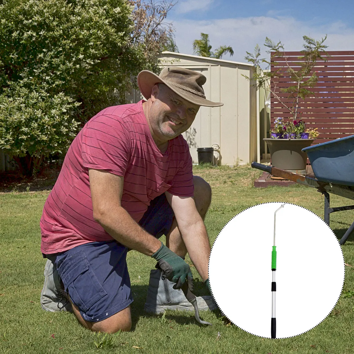 

Manual Weeding Tool Sturdy Steel Material Comfortable Handle Garden Weeding Drill for Cracks and Soil Silver Removing Shovel