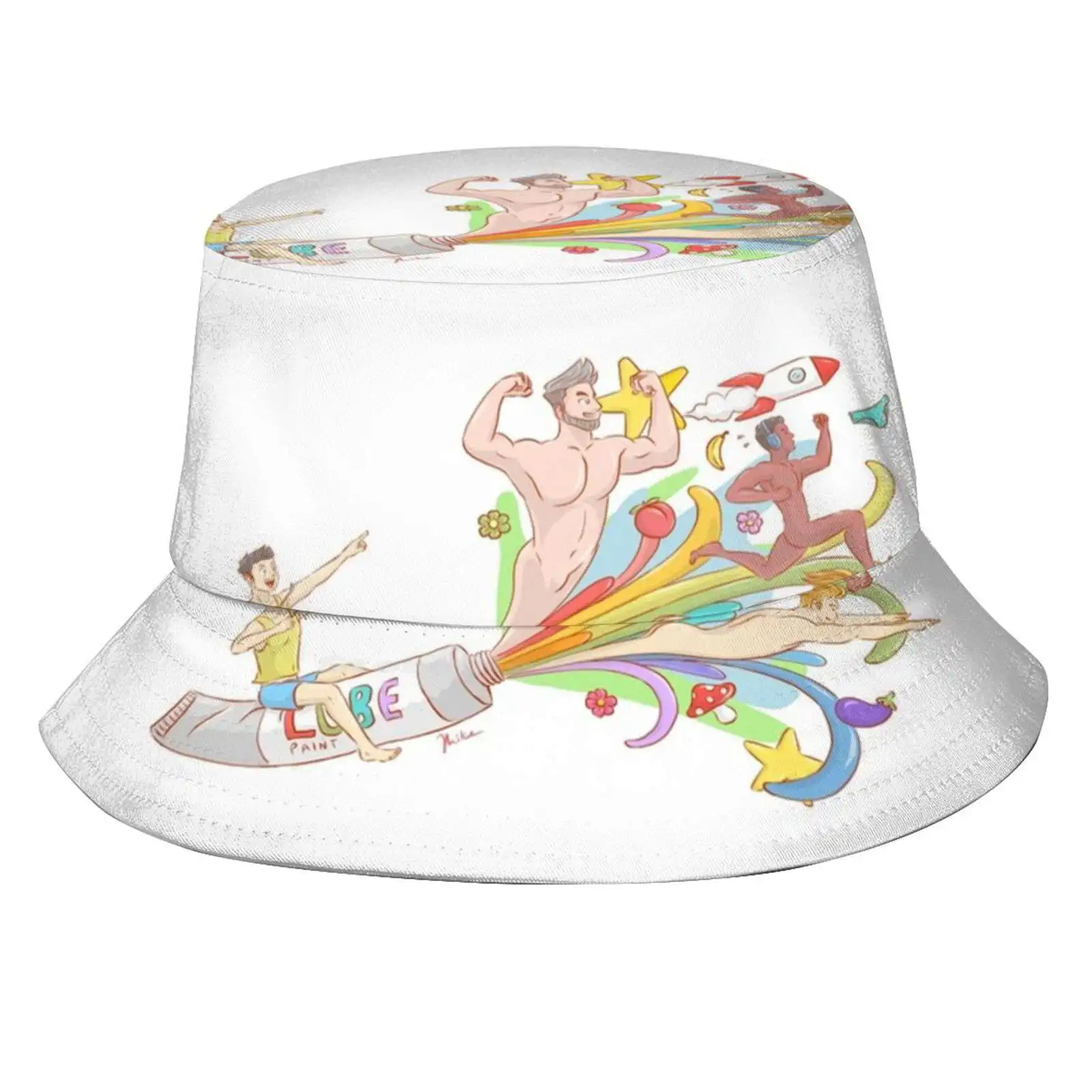 Coming Out Day Sun Cap Fisherman Hat Bucket Hats Gay Artist Pride Coming Out Day Colors Colorful Cute Queer Colourful Muscle