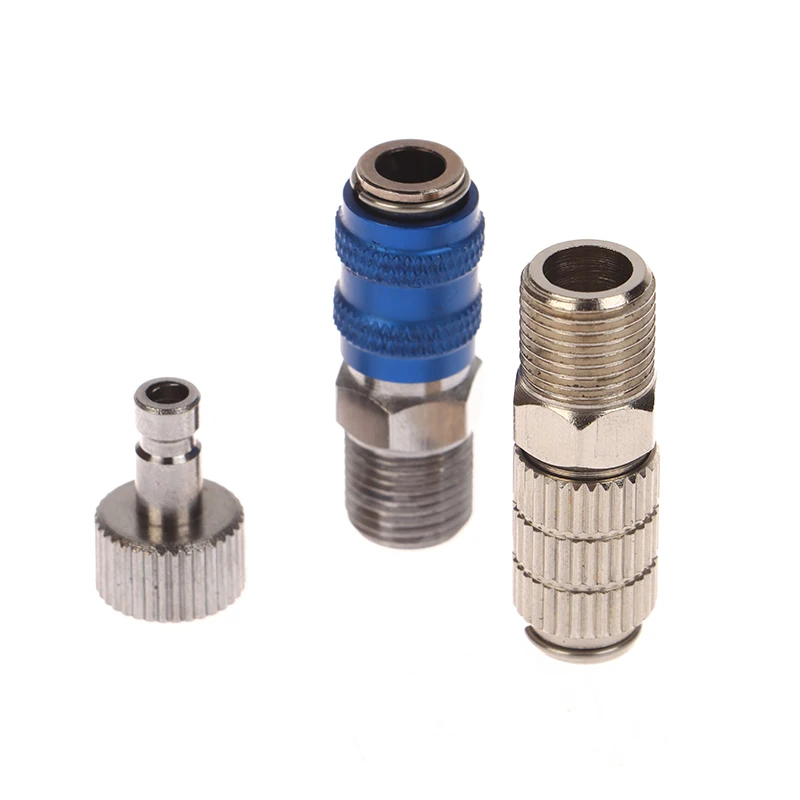 New 1Set 1/8 Inch BSP Male And Female Connections Adapter Air Brush Parts Airbrush Quick Disconnect Coupler Release Fitting Plug