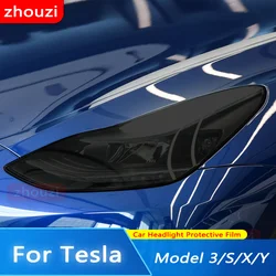 For Tesla Model 3 Y Model X S TPU Car Headlight Taillight Foglight Protective Film Blackened Color Changing Film 2015-2022 Decor