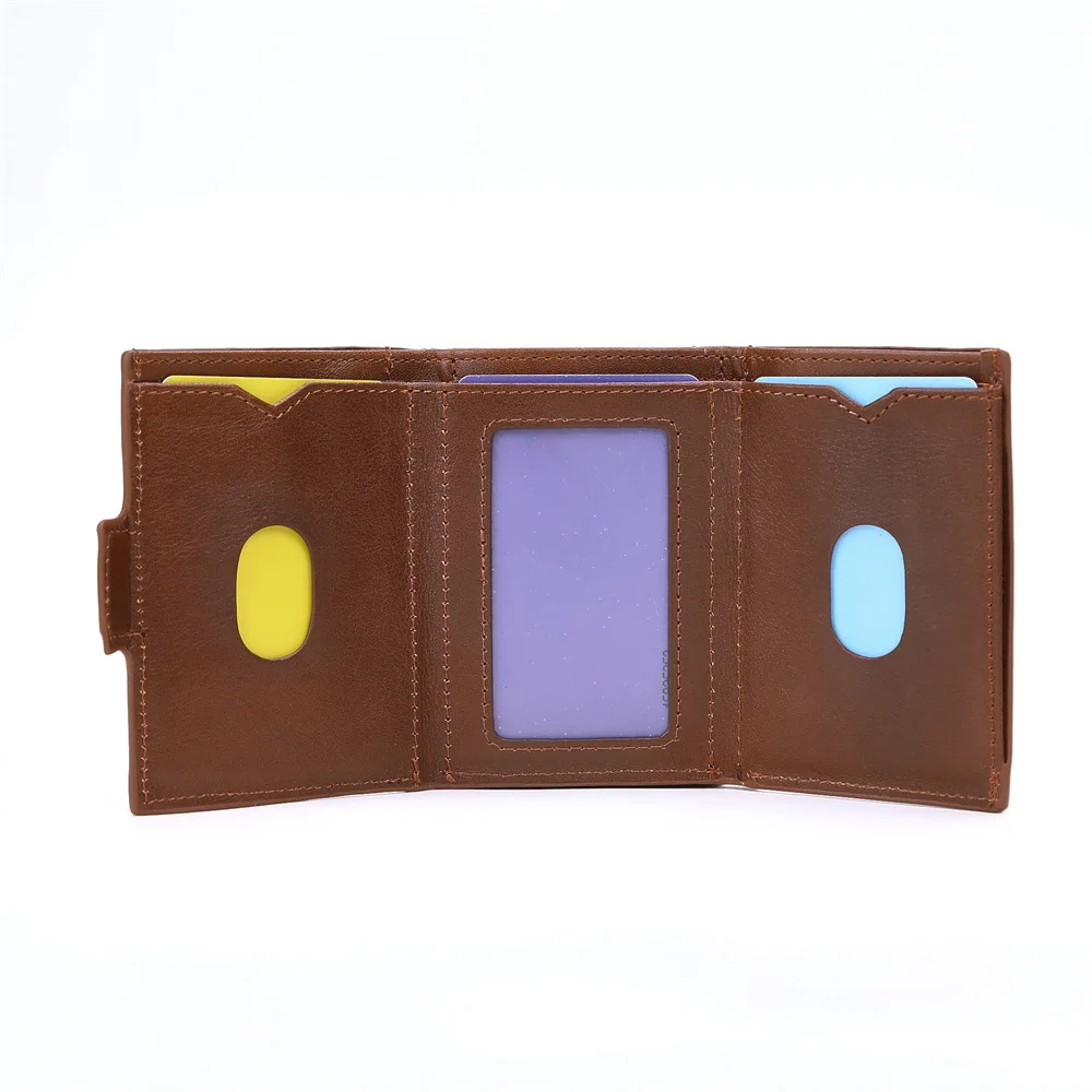 AirTag Wallet Cow Leather AirTag Wallet for Men, Minimalist Front Pocket Wallet with Airtag Holder,Leather Business Card Holder