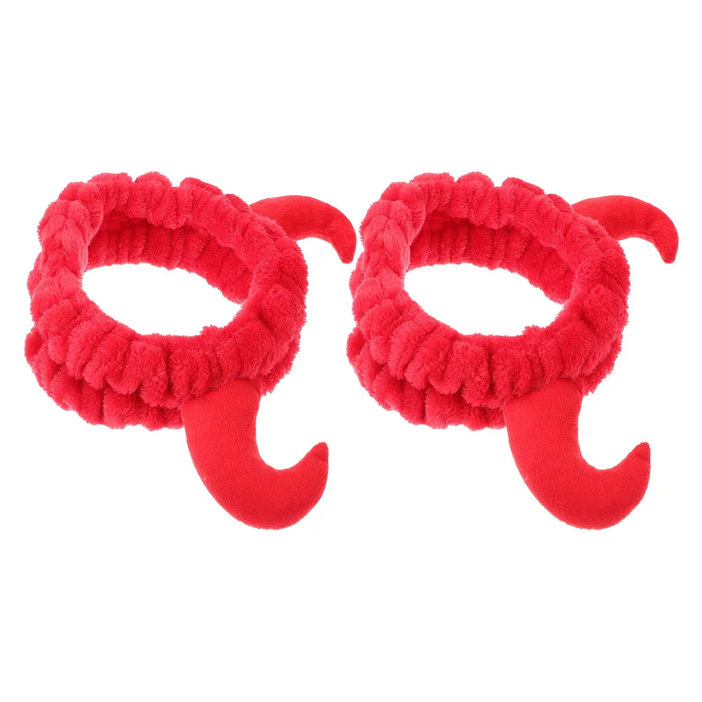 

2 Pcs Headband Headbands Wash Hair Simple for Washing Women Makeup Plush Cute Man Headdress