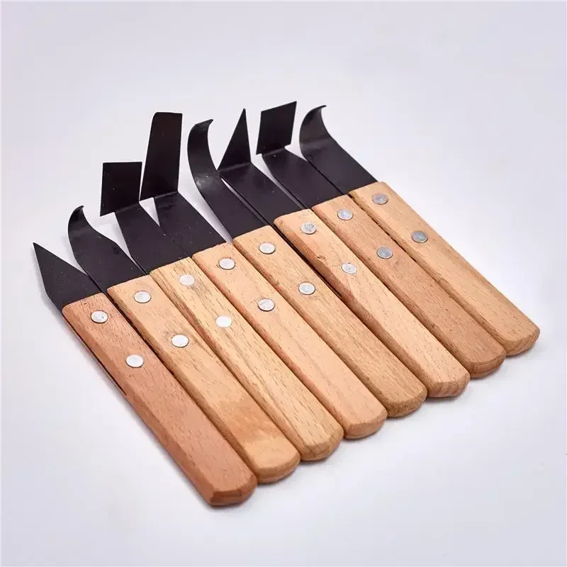 8 Pcs /Set Wooden Handle Repair Tools Stainless Steel Soft Ceramic Pottery Hand Made Diy Pottery Clay Sculpture Carving Tools