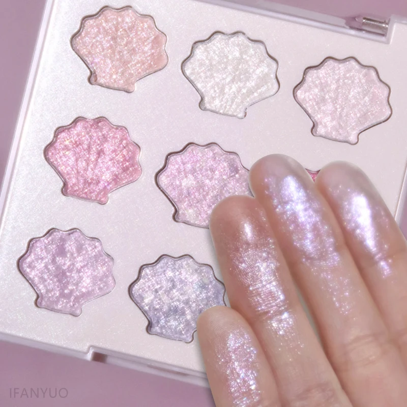 Muschel-Lidschatten-Palette, funkelnde Perlglanz-Glitzer-Lidschatten-Palette, Diamant-Highlight-Augen-Make-up, Kosmetik für Herbst und Winter