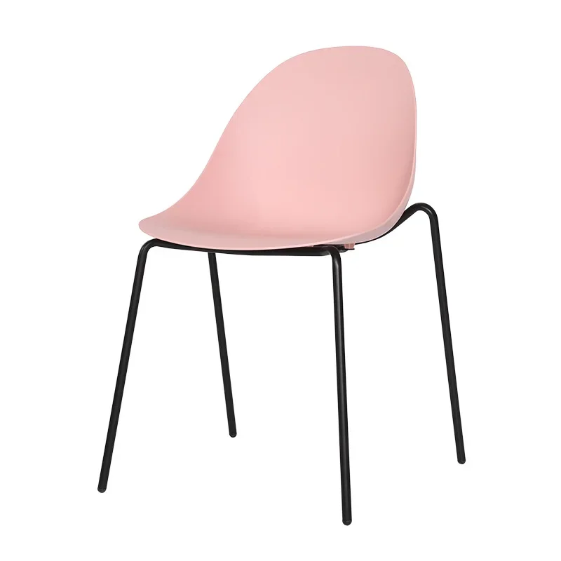 

For Motel 6 PP Material Seat and Black Metal Legs Dinning Chair