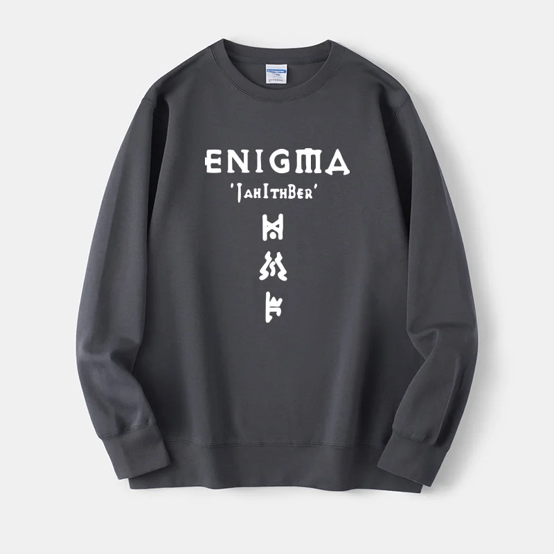 

k R Language Mystery Game Hoodie round Ne ex Youth Clothing Set Wide Sve Long Cotton Polyester Blend Sweatirt