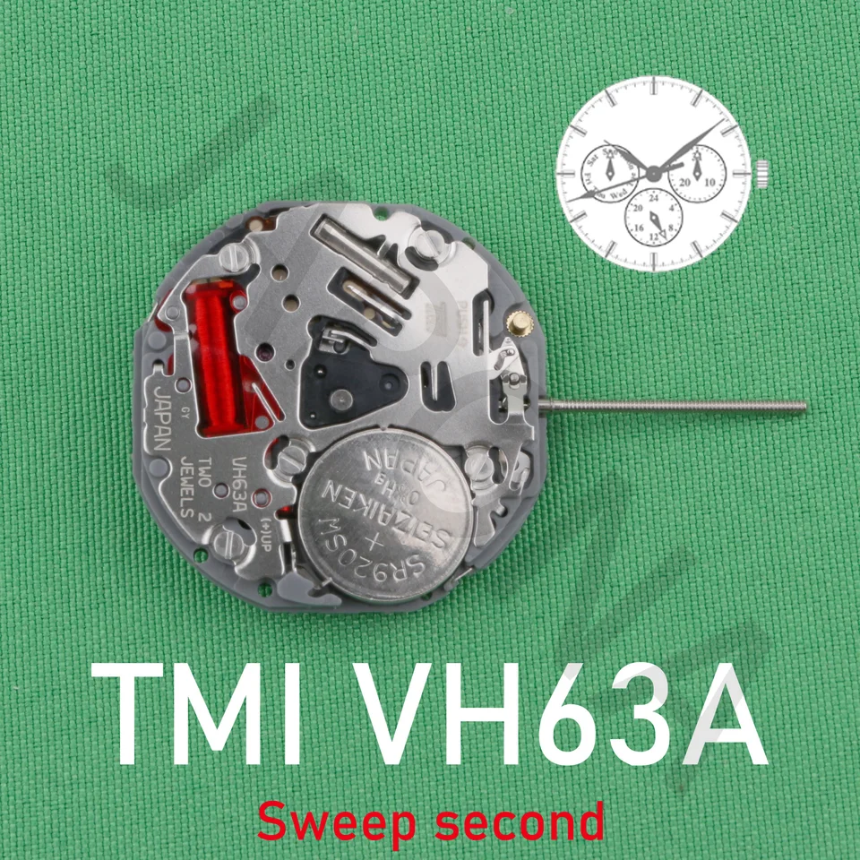 Quartz VH63 Movement Japan Origin Sweep Second