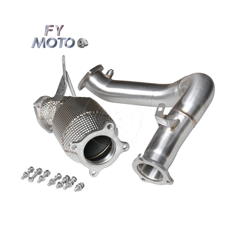 

Catted Downpipe & Front Pipe for Audi A4 A5 A6 A7 Q5 2.0T B9 B9.5 with Heat Shield