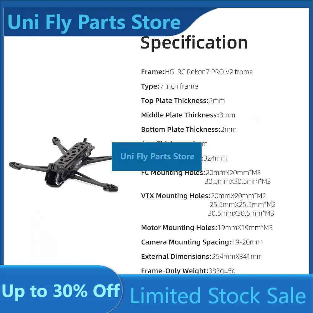HGLRC Rekon7 PRO V2 7-inch FPV Long Range Frame KitUniFly