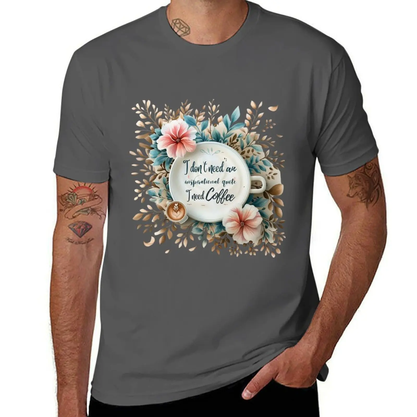 

Floral Coffee & Patterns Needs T-Shirt Big Size Daily Wear T-Shirt