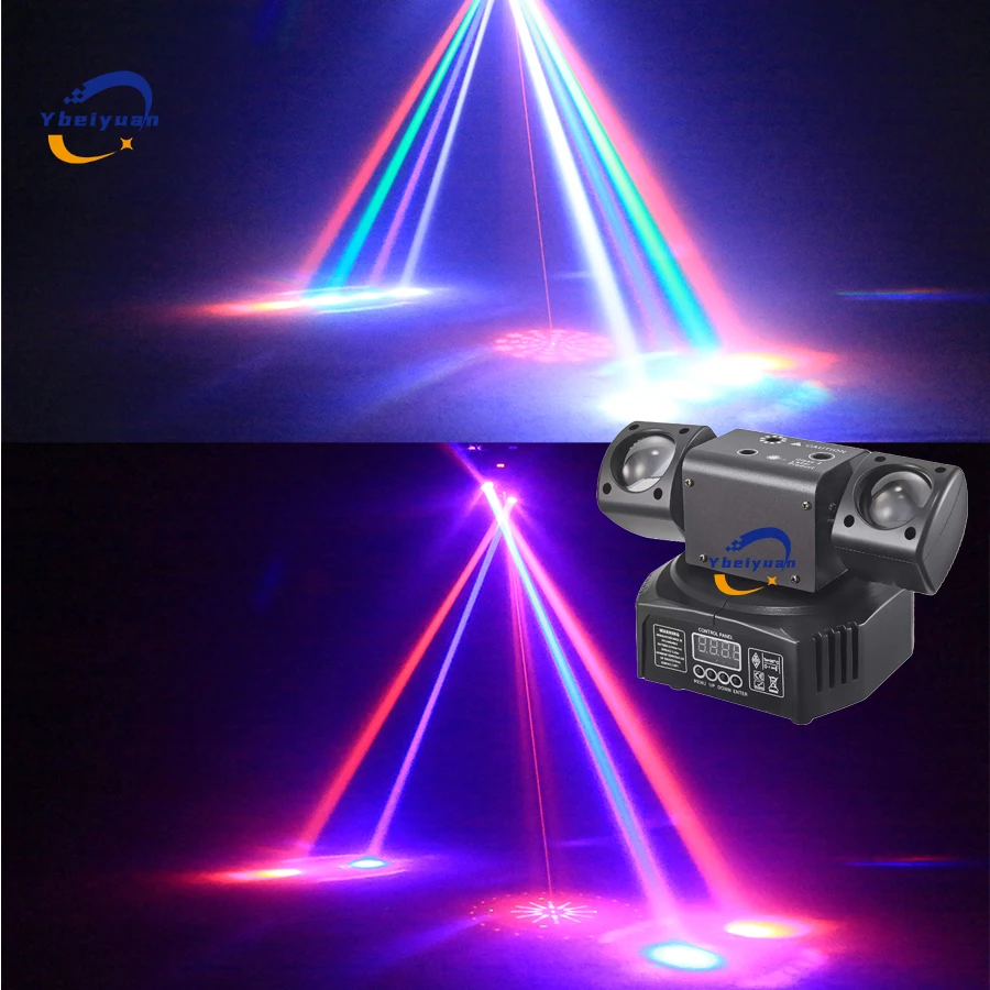 Ybeiyuan New LED Rotating Laser Beam Strobe 3-in-1 Disco Light DMX512 DJ Bar Club Party Wedding Christmas Effect Stage Light