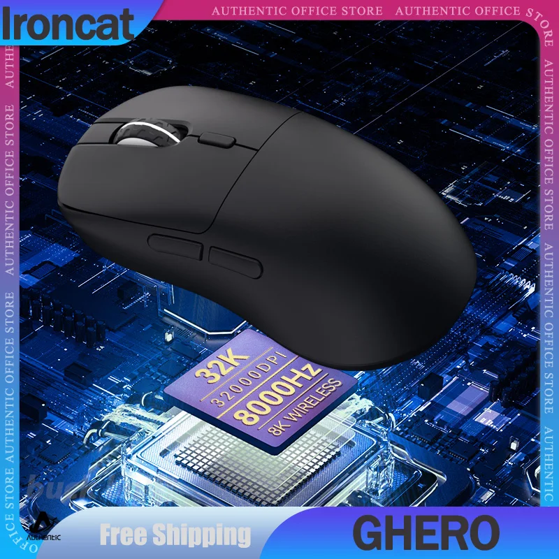 

Incott Ghero Gamer Mouse 2Mode USB 2.4G Wireless Mouse 650IPS RGB Backlit Low Latency Lightweight Paw3395 Office Gamer Mice Gift