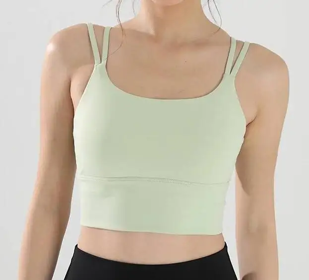 

Professional Yoga Camisole Fixed Chest Mat Sports Underwear Women's Shockproof Breathable Beauty Vest Running Top Gym Bra