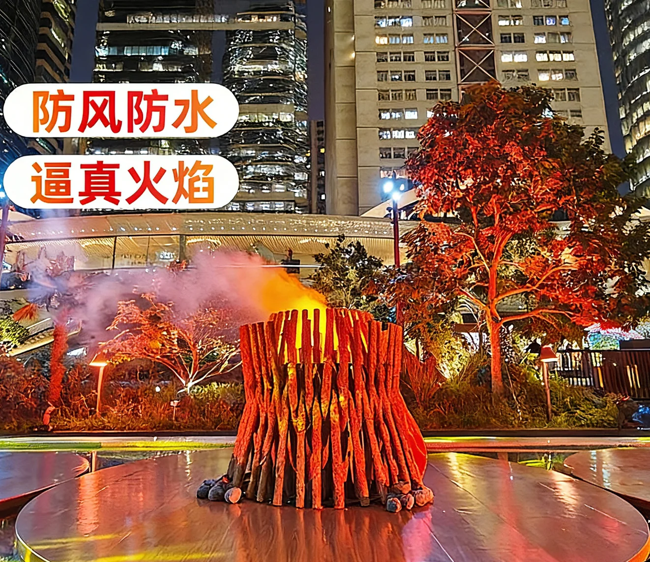Customized 80cm Suspended Stainless 304 Body Electric vapor Fireplace with 3D Water Mist Design High-end RGB 7 Realistic Steam