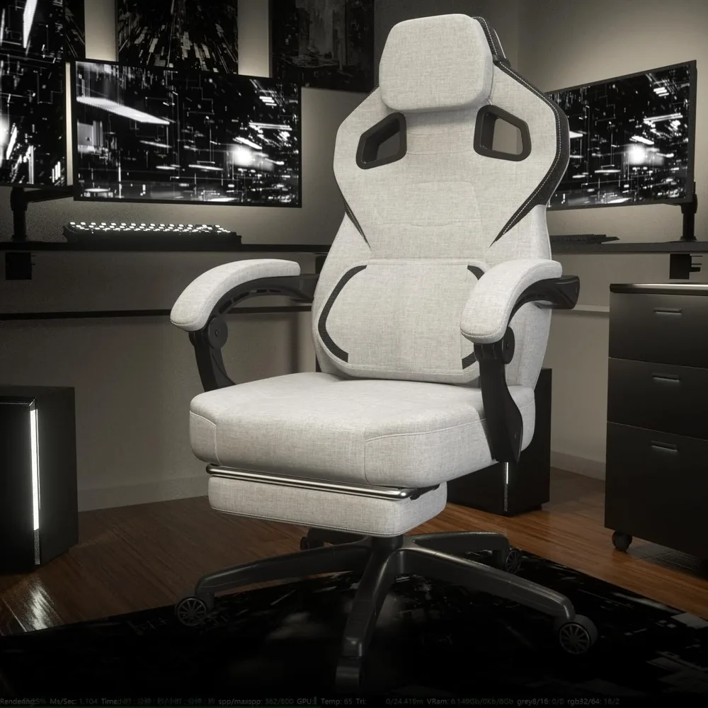 

Big and Tall Gaming Chair with Footrest & Massage, For Heavy People, Wide Back Gamer Chairs for 200lbs, Computer Game Chair