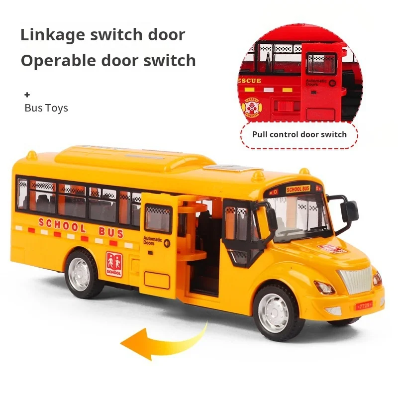 1:30 Inerzia Scorrevole Campus Bus Modello di Auto Simulazione Creativa Suono E Musica Leggera Giocattolo Educativo Divertimento Regalo Di Compleanno Per Bambini