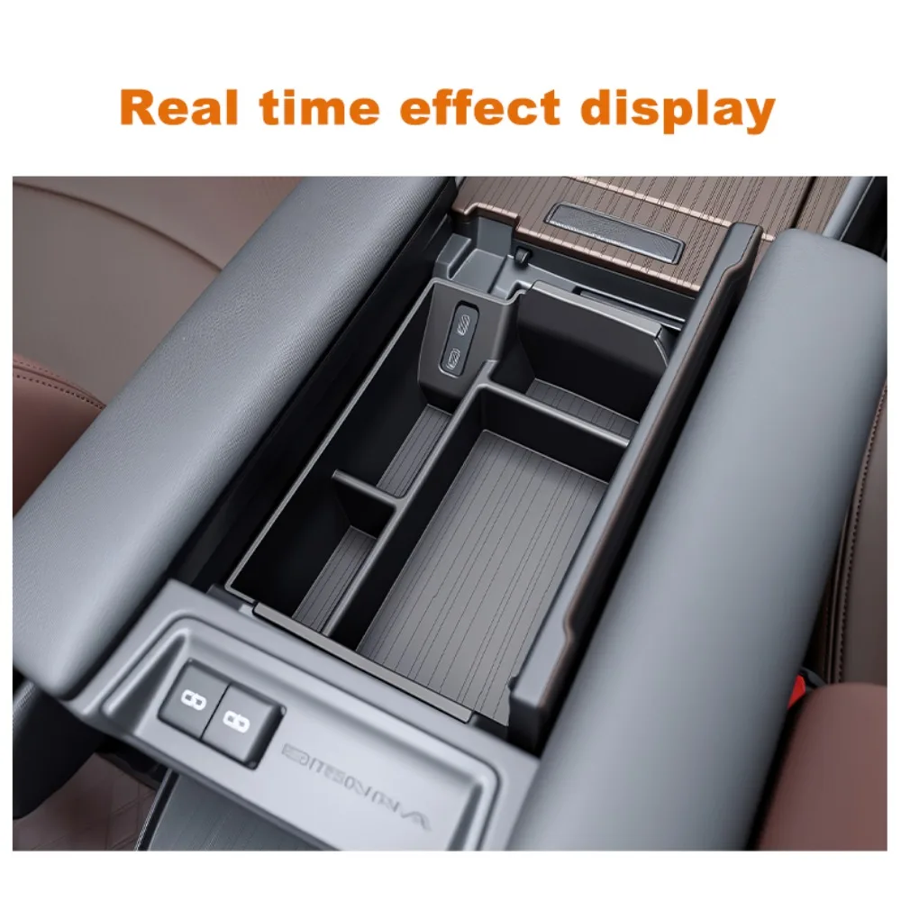 Für Toyota Sienna 2021-2026 Armlehnen-Aufbewahrungsbox Mittelkonsolen-Organizer Ablage Schwarz Innenausstattung Zubehör Upgrade-Kit Plus – Detail 7