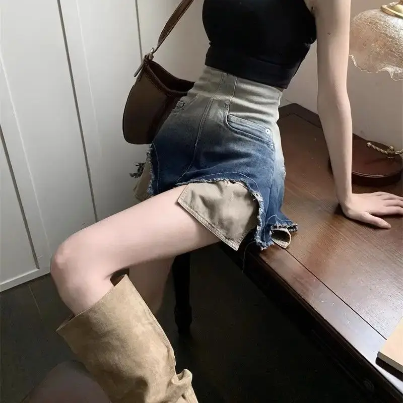 High-Waisted Denim Shorts Women Loose Versatile 2025 Spring And Summer New Thin Wide-Leg Hot Girl Slim A-Line Casual Niche Pants