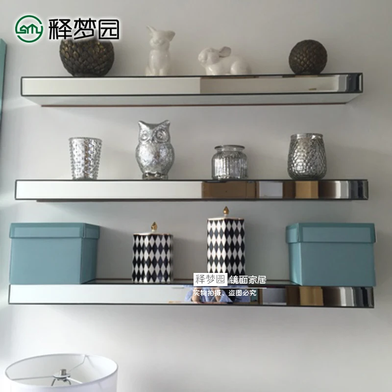 Mirror decorative shelf wallboard wall hanging shelf word partition shelf Neoclassical W1202