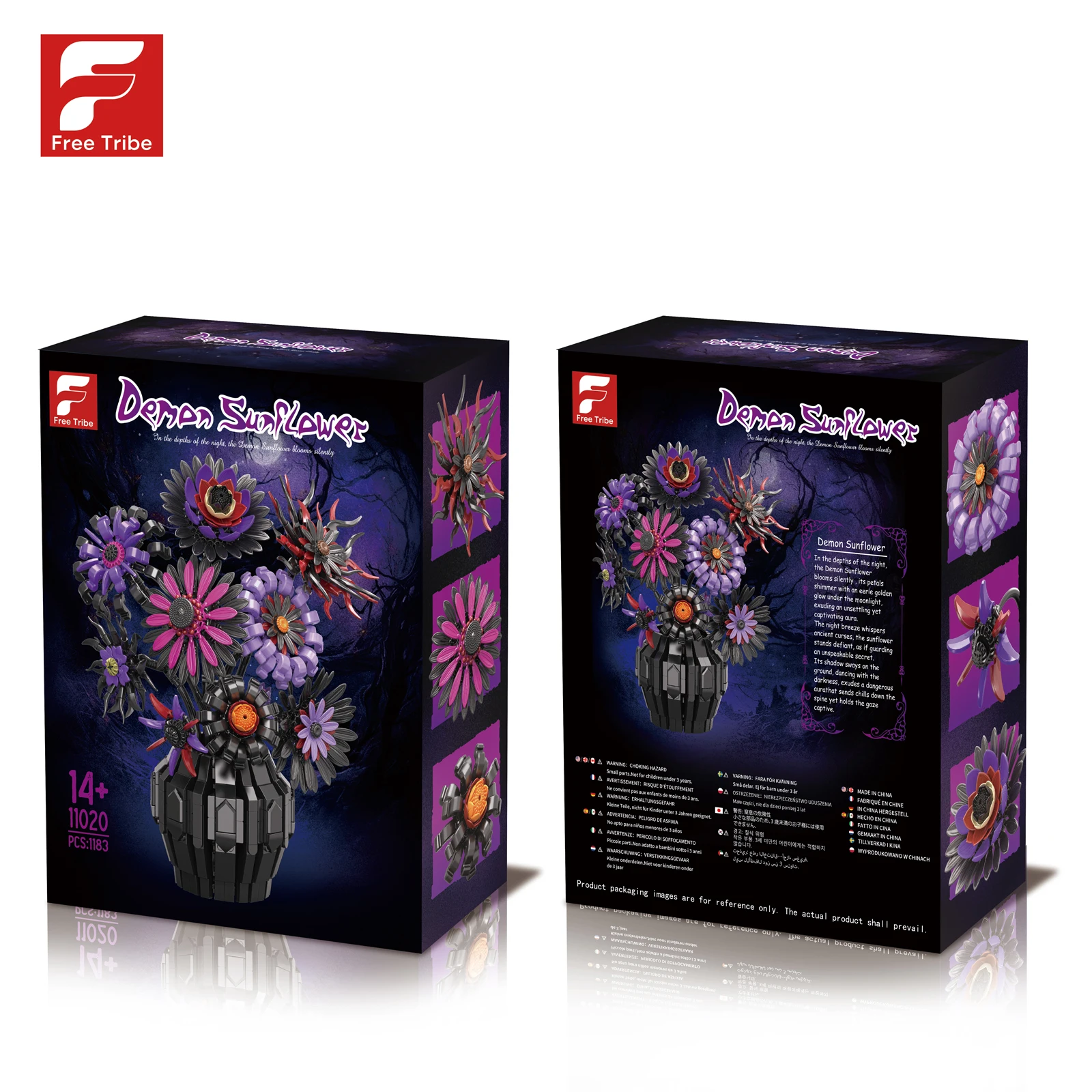 1183-teiliges Van-Gogh-Sonnenblumen-Bauset, elegantes lila Blumenkunstmodell, einzigartige Heim- und Bürodekoration, perfekte Geburtstagsgeschenkidee