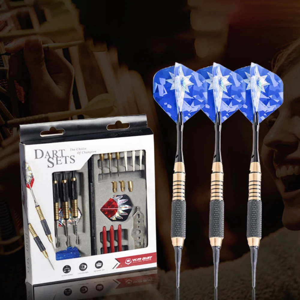 25PCS 18g 2in1 Soft Hard Darts Set Adjustable Weight Conversion Needles Nylon Shaft PVC Flights Tool Case Gift Competition Game