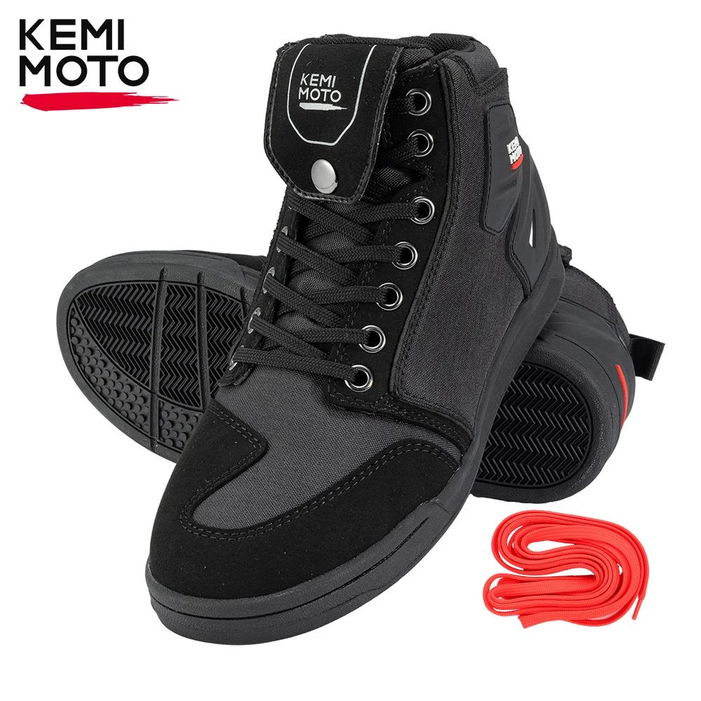 Herren-Motorrad-Reitschuhe, lässige kurze Stiefel, schwarz, grau, kollisionssicher, rutschfest, flache Sohle, Turnschuhe für das tägliche Radfahren, Straßenfahren, schützend, atmungsaktiv, leicht,